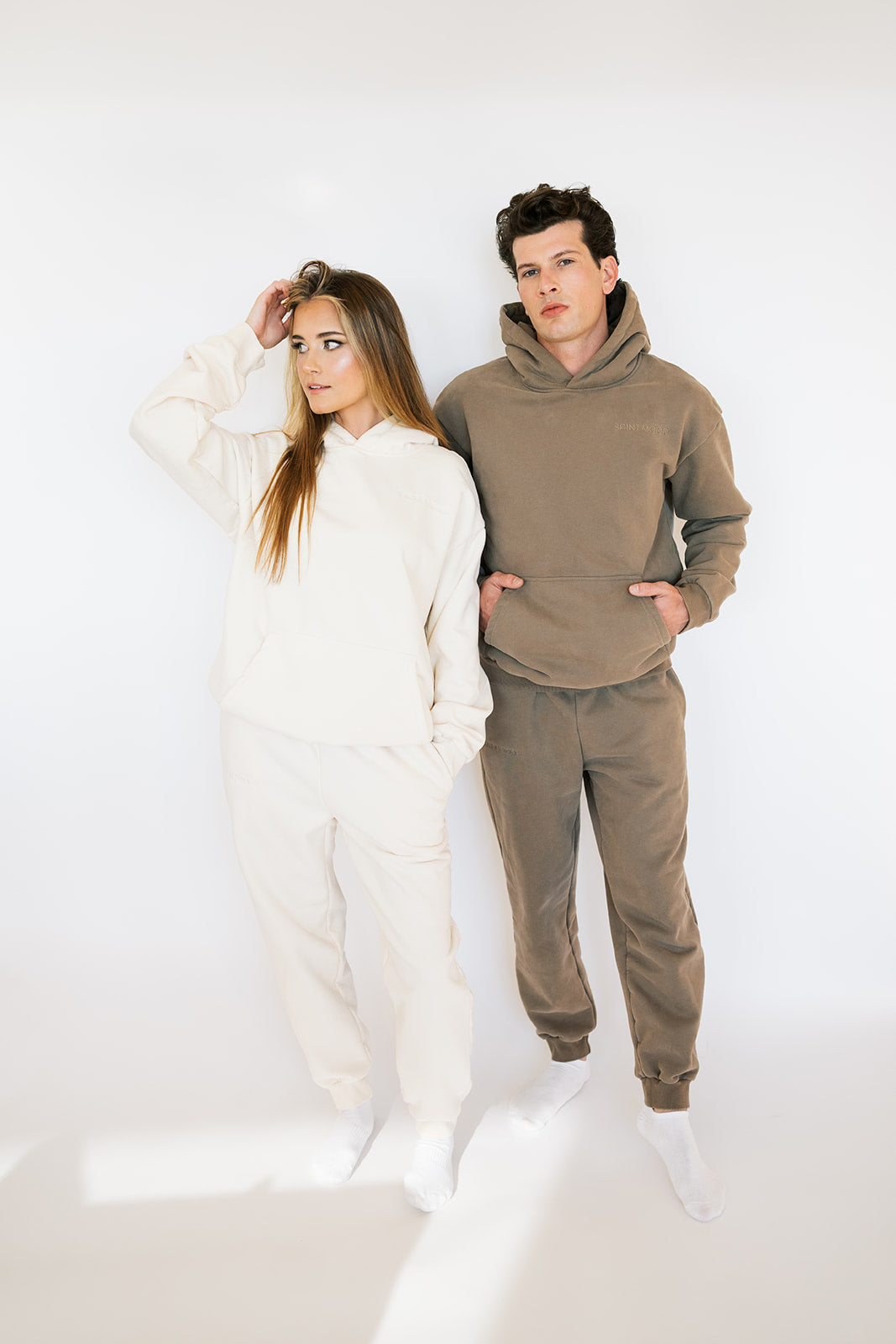 Weighted Earth Tone Sweat Pants Mocha