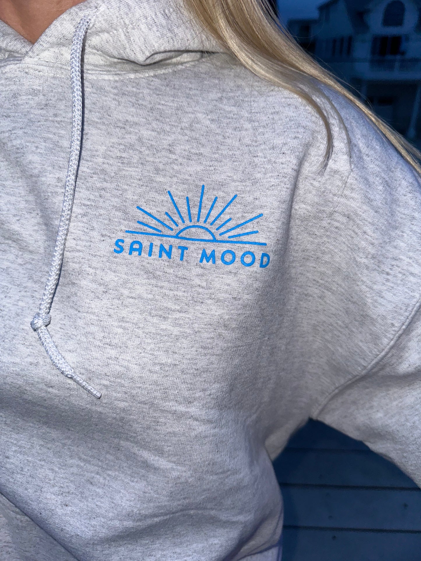 "Text Me When You Get Down The Shore" Hoodie in Ash Grey